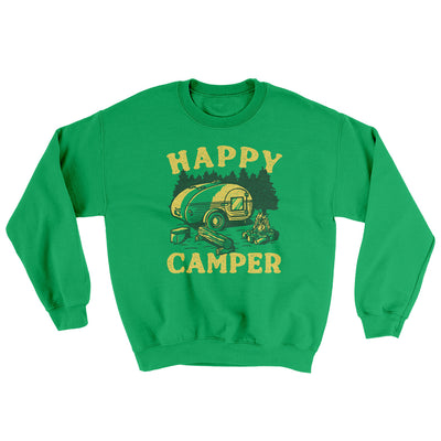 Happy Camper Ugly Sweater Irish Green | Funny Shirt from Famous In Real Life