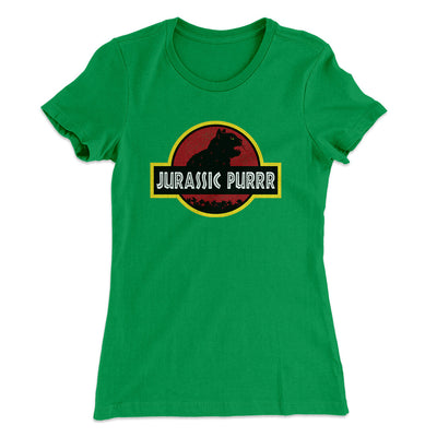 Jurassic Purr Women's T-Shirt Kelly Green | Funny Shirt from Famous In Real Life