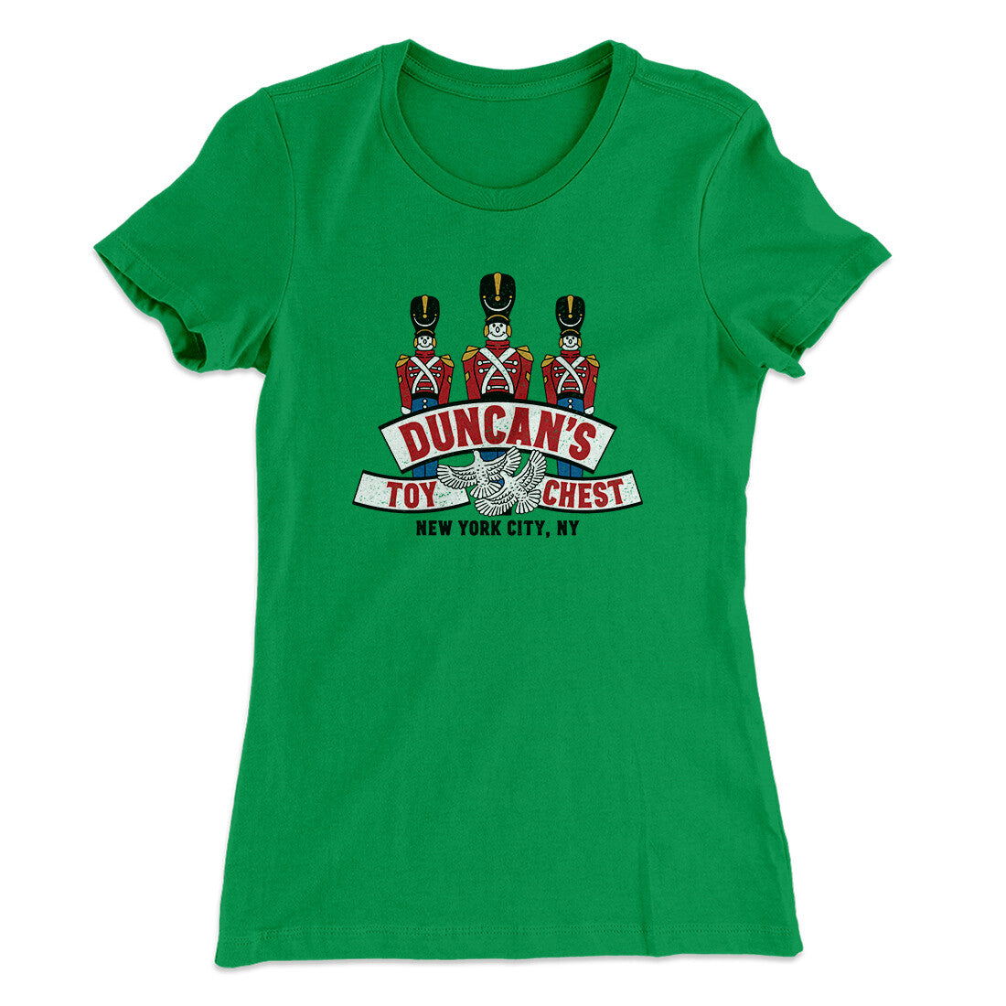 Duncan’s Toy Chest Women's T-Shirt Kelly Green | Funny Shirt from Famous In Real Life