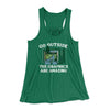 Go Outside The Graphics Are Amazing Funny Women's Flowey Racerback Tank Top Kelly Green | Funny Shirt from Famous In Real Life