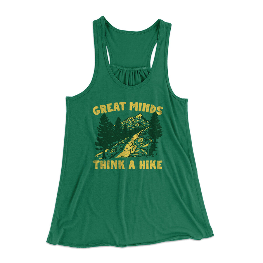 Great Minds Think A Hike Women's Flowey Racerback Tank Top | Funny Shirt from Famous In Real Life