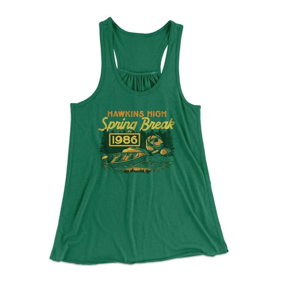 Hawkins Spring Break 1986 Women's Flowey Racerback Tank Top | Funny Shirt from Famous In Real Life