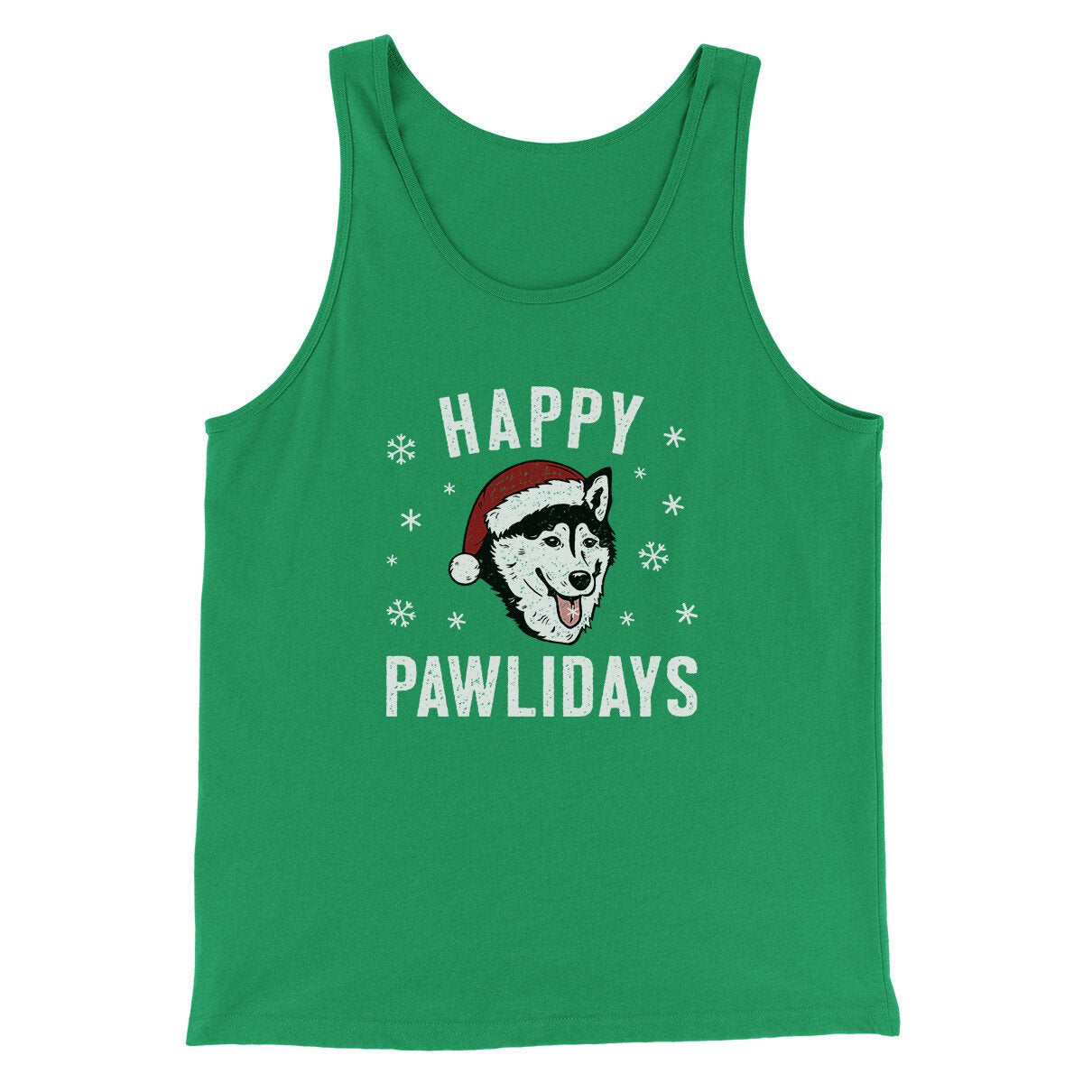 Happy Pawlidays Men/Unisex Tank Top | Funny Shirt from Famous In Real Life