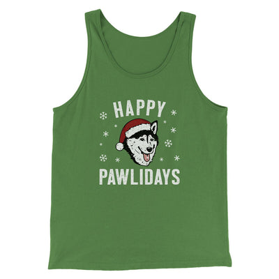 Happy Pawlidays Men/Unisex Tank Top Leaf | Funny Shirt from Famous In Real Life