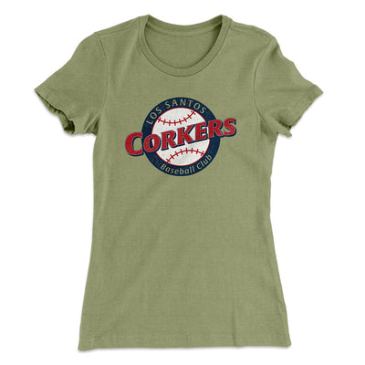 Los Santos Corkers Women's T-Shirt Light Olive | Funny Shirt from Famous In Real Life