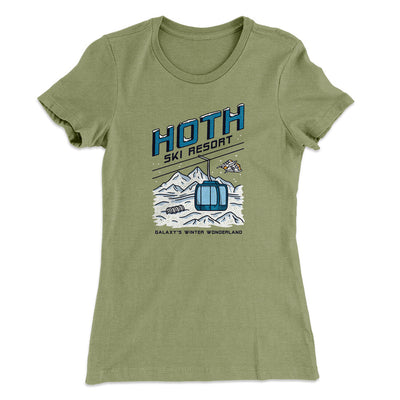 Hoth Ski Resort Women's T-Shirt Light Olive | Funny Shirt from Famous In Real Life