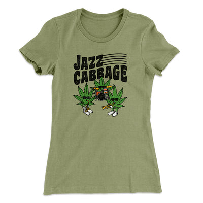Jazz Cabbage Funny Women's T-Shirt Light Olive | Funny Shirt from Famous In Real Life