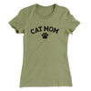 Cat Mom Women's T-Shirt Light Olive | Funny Shirt from Famous In Real Life