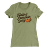 Feeling Pumpkin Spicy Funny Thanksgiving Women's T-Shirt Light Olive | Funny Shirt from Famous In Real Life
