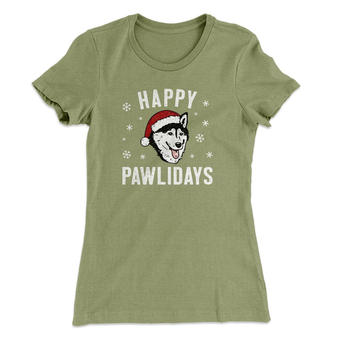 Happy Pawlidays Women's T-Shirt | Funny Shirt from Famous In Real Life