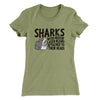 Sharks With Frickin’ Laser Beams Women's T-Shirt Light Olive | Funny Shirt from Famous In Real Life
