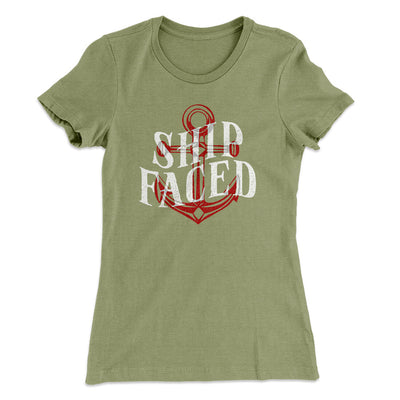 Ship Faced Women's T-Shirt Light Olive | Funny Shirt from Famous In Real Life