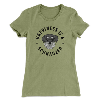Happiness Is A Schnauzer Women's T-Shirt Light Olive | Funny Shirt from Famous In Real Life