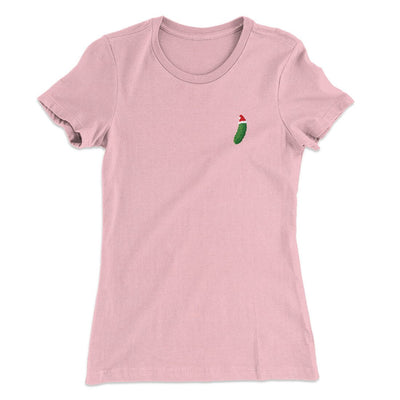 Christmas Pickle Women's T-Shirt Light Pink | Funny Shirt from Famous In Real Life