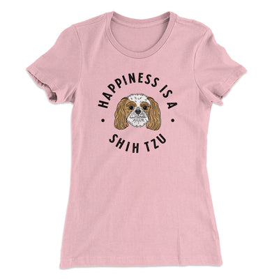 Happiness Is A Shih Tzu Women's T-Shirt Light Pink | Funny Shirt from Famous In Real Life
