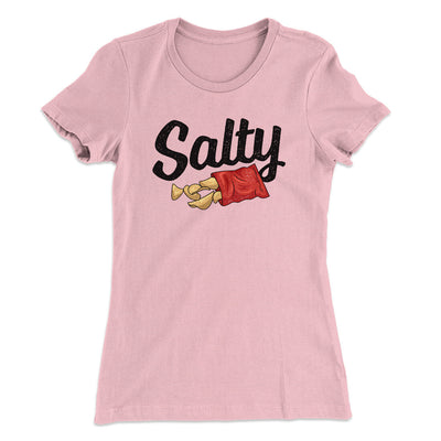 Salty Chips Funny Women's T-Shirt Light Pink | Funny Shirt from Famous In Real Life