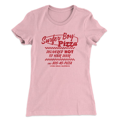 Surfer Boy Pizza Women's T-Shirt Light Pink | Funny Shirt from Famous In Real Life
