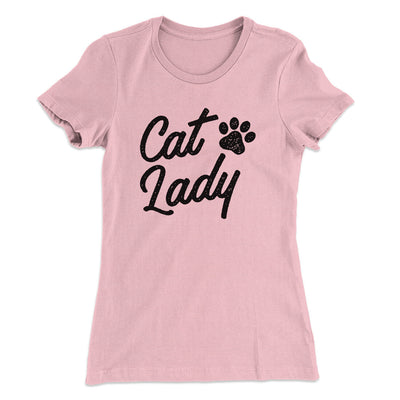 Cat Lady Women's T-Shirt Light Pink | Funny Shirt from Famous In Real Life