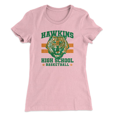Hawkins Tigers Basketball Women's T-Shirt Light Pink | Funny Shirt from Famous In Real Life