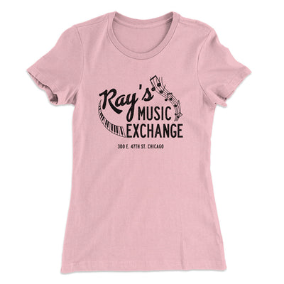 Rays Music Exchange Women's T-Shirt Light Pink | Funny Shirt from Famous In Real Life