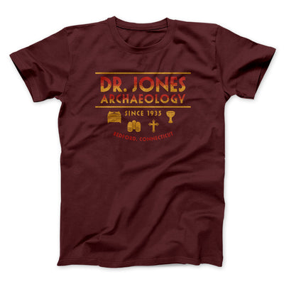 Dr. Jones Archaeology Funny Movie Men/Unisex T-Shirt Maroon | Funny Shirt from Famous In Real Life