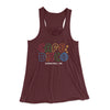 Cafe Disco Women's Flowey Racerback Tank Top Maroon | Funny Shirt from Famous In Real Life