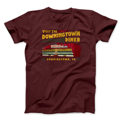 Downingtown Diner Men/Unisex T-Shirt Maroon | Funny Shirt from Famous In Real Life