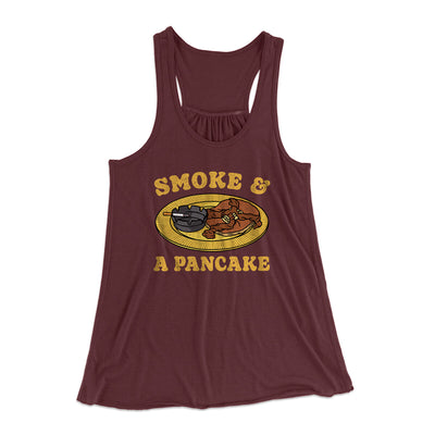 Smoke And A Pancake Women's Flowey Racerback Tank Top Maroon | Funny Shirt from Famous In Real Life