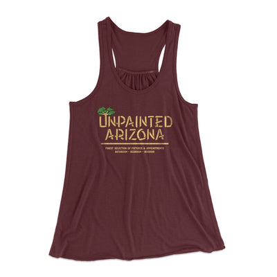 Unpainted Arizona Women's Flowey Racerback Tank Top Maroon | Funny Shirt from Famous In Real Life