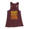 Three Orange Whips Women's Flowey Racerback Tank Top Maroon | Funny Shirt from Famous In Real Life