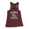 Oleson's Mercantile Women's Flowey Racerback Tank Top Maroon | Funny Shirt from Famous In Real Life