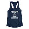 Thornton Melon's Tall And Fat Women's Racerback Tank Midnight Navy | Funny Shirt from Famous In Real Life