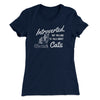 Introverted But Willing To Talk About Cats Women's T-Shirt Midnight Navy | Funny Shirt from Famous In Real Life