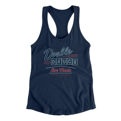 Double Deuce Women's Racerback Tank Midnight Navy | Funny Shirt from Famous In Real Life