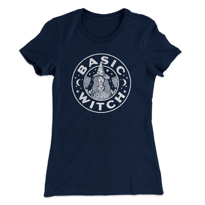 Basic Witch Women's T-Shirt Midnight Navy | Funny Shirt from Famous In Real Life