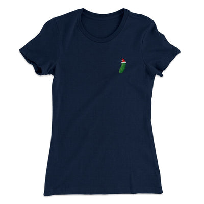 Christmas Pickle Women's T-Shirt Midnight Navy | Funny Shirt from Famous In Real Life
