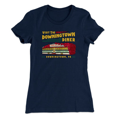 Downingtown Diner Women's T-Shirt Midnight Navy | Funny Shirt from Famous In Real Life