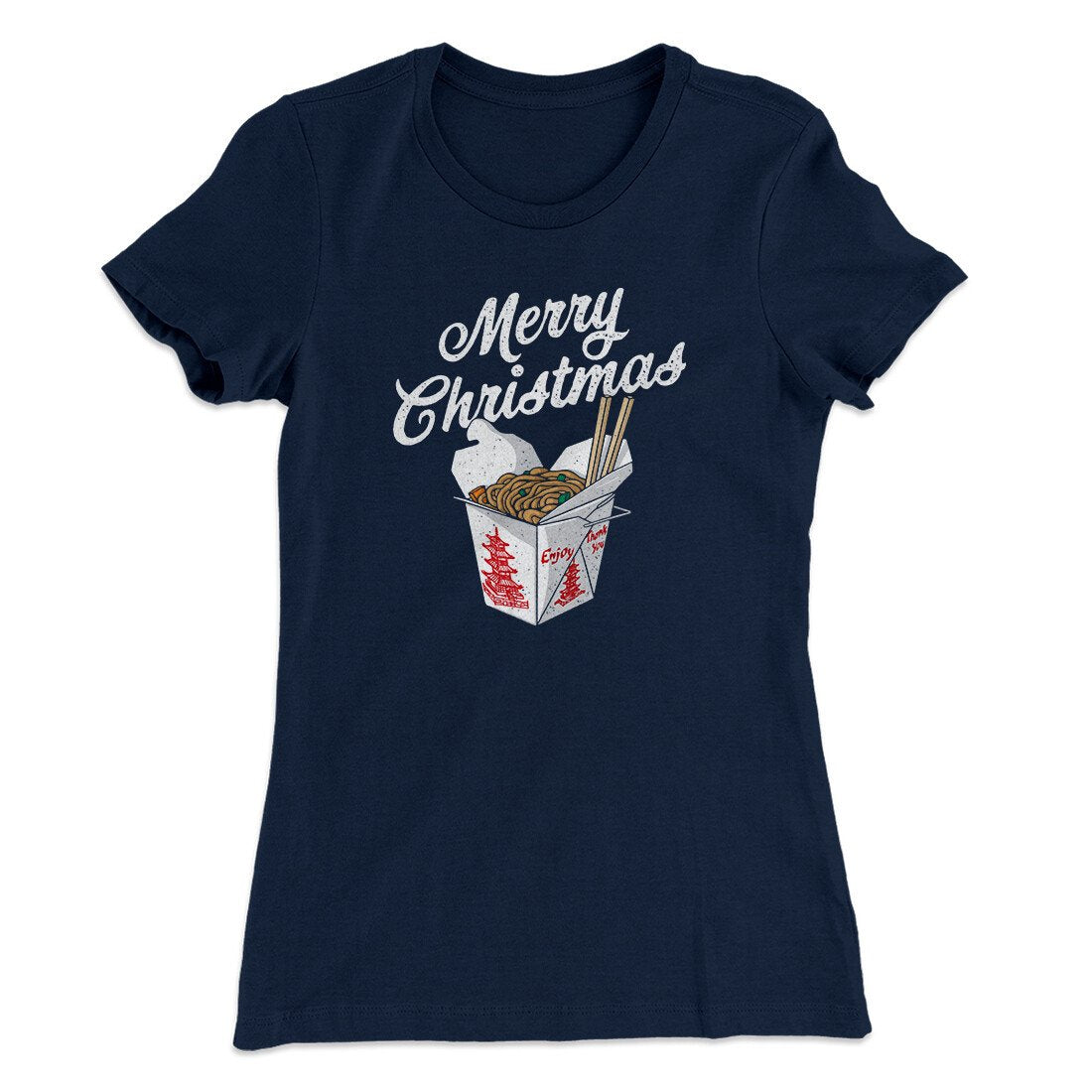 Merry Christmas Takeout Women's T-Shirt | Funny Shirt from Famous In Real Life