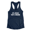 0 Percent Irish, 100 Percent Drunk Women's Racerback Tank Midnight Navy | Funny Shirt from Famous In Real Life