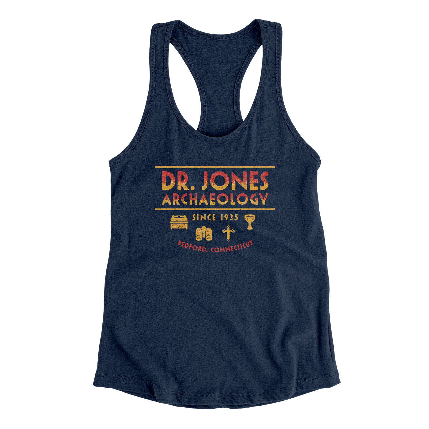 Dr. Jones Archaeology Women's Racerback Tank Midnight Navy | Funny Shirt from Famous In Real Life