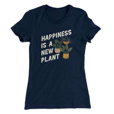Happiness Is A New Plant Women's T-Shirt Midnight Navy | Funny Shirt from Famous In Real Life