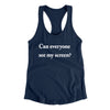 Can Everyone See My Screen Funny Women's Racerback Tank Midnight Navy | Funny Shirt from Famous In Real Life