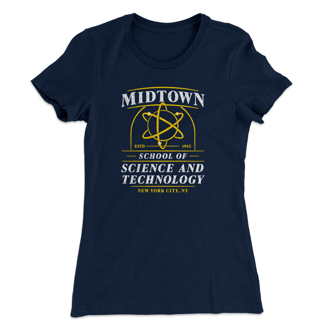 Midtown School Of Science And Technology Women's T-Shirt Midnight Navy | Funny Shirt from Famous In Real Life