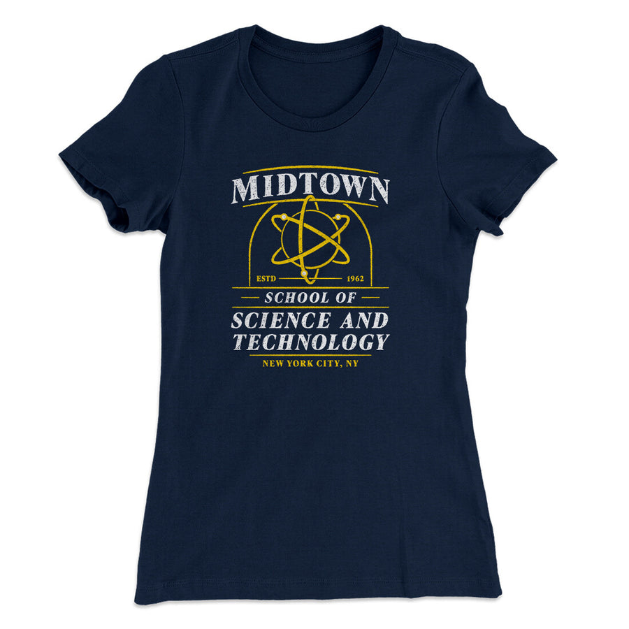 Midtown School Of Science And Technology Women's T-Shirt Midnight Navy | Funny Shirt from Famous In Real Life