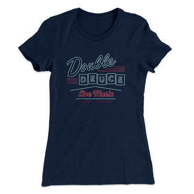 Double Deuce Women's T-Shirt Midnight Navy | Funny Shirt from Famous In Real Life