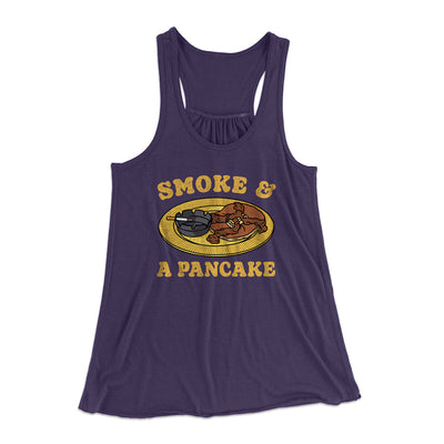 Smoke And A Pancake Women's Flowey Racerback Tank Top Midnight | Funny Shirt from Famous In Real Life
