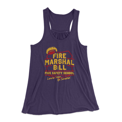 Fire Marshal Bill Fire Safety School Women's Flowey Racerback Tank Top Midnight | Funny Shirt from Famous In Real Life