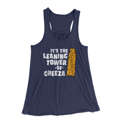 It's The Leaning Tower Of Cheeza Women's Flowey Racerback Tank Top Midnight | Funny Shirt from Famous In Real Life