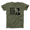 Death Before Decaf Men/Unisex T-Shirt Military Green | Funny Shirt from Famous In Real Life