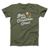 Beer And Christmas Cheer Men/Unisex T-Shirt Military Green | Funny Shirt from Famous In Real Life